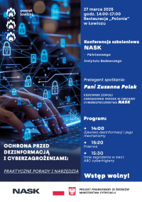 Plakat promujący Konferencję szkoleniową NASK