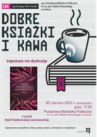 Plakat informujący o spotkaniu Dyskusyjnego Klubu Książki.