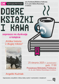 Plakat informujący o spotkaniu Dyskusyjnego Klubu Książki.