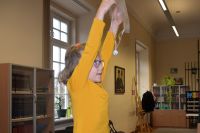 Uczestnicy zajęć Eksperymentalne soboty w bibliotece