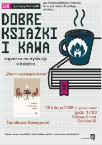 Plakat promujący spotkanie Dyskusyjnego Klubu Książki