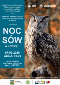 Plakat promujący Noc sów w Łowiczu