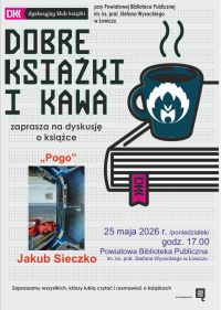 Plakat informujący o spotkaniu Dyskusyjnego Klubu Książki.
