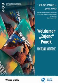 Plakat promujący spotkanie autorskie z Waldemarem ,,Zajoncem" Pankiem