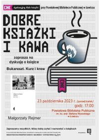 Plakat informujący o spotkaniu Dyskusyjnego Klubu Książki