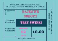 Plakat reklamujący teatrzyk kamishibai w Bibliotece