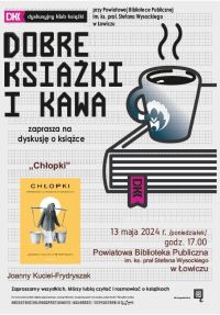 Plakat promujący spotkanie Dyskusyjnego Klubu Książki.