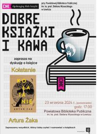 Plakat promujący spotkanie Dyskusyjnego Klubu Książki