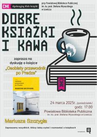 Plakat informujący o spotkaniu Dyskusyjnego Klubu Książki.