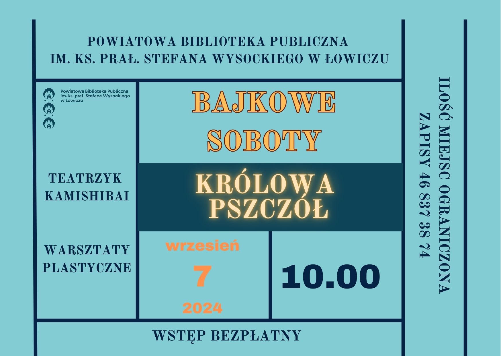 Plakat informujący o Bajkowych Sobotach