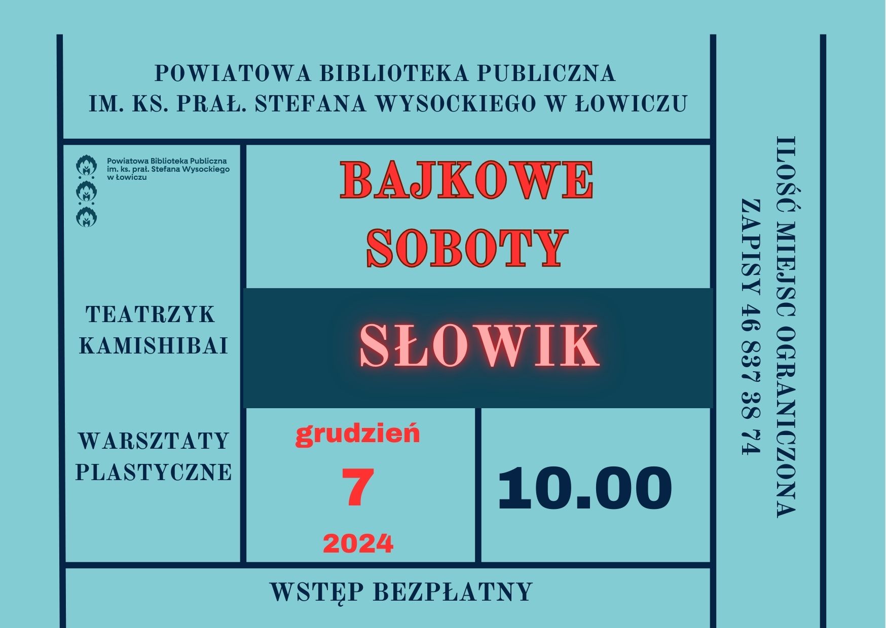 Zapraszamy na Bajkową Sobotę w bibliotece