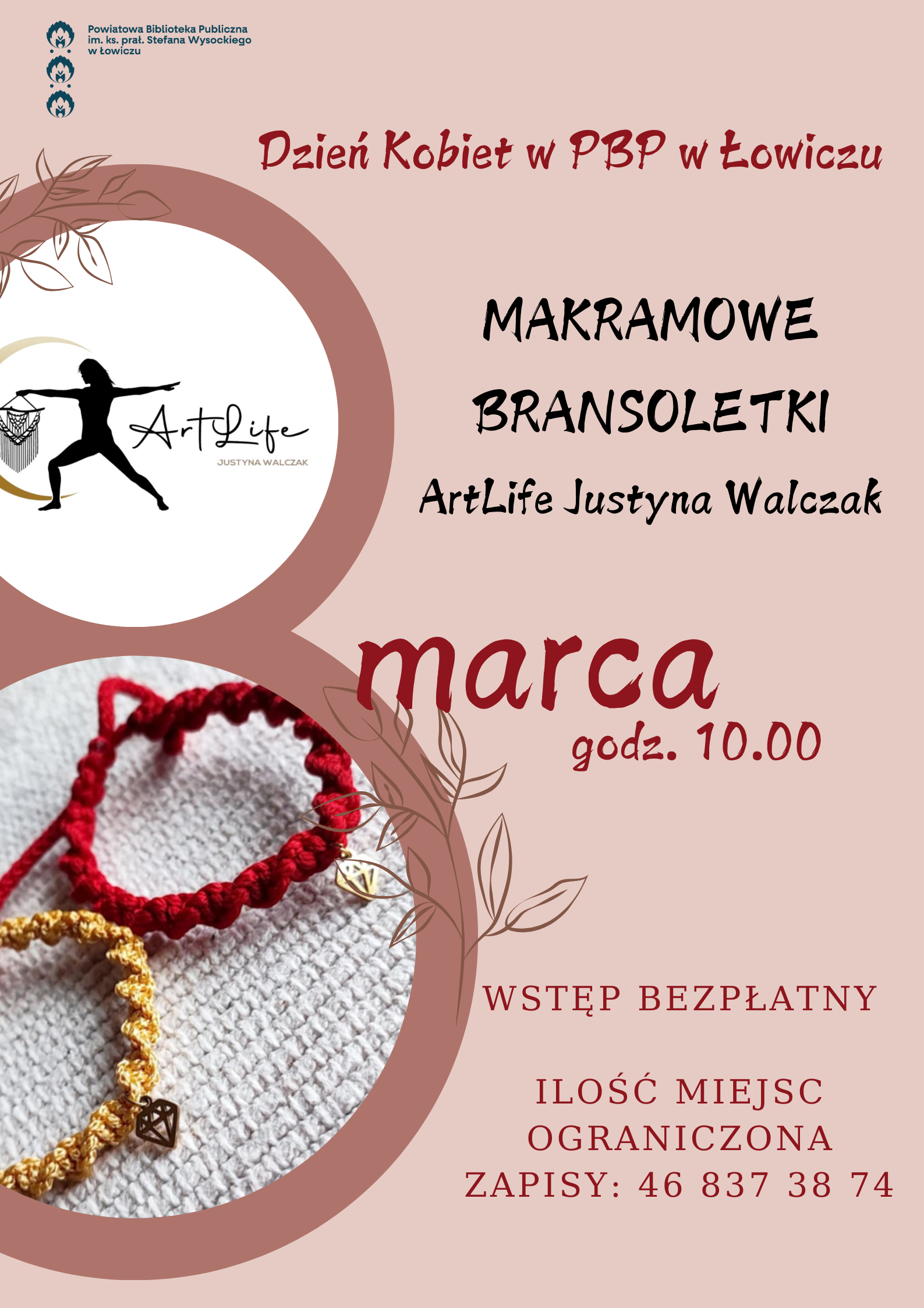 Dzień Kobiet w bibliotece-makramowe bransoletki