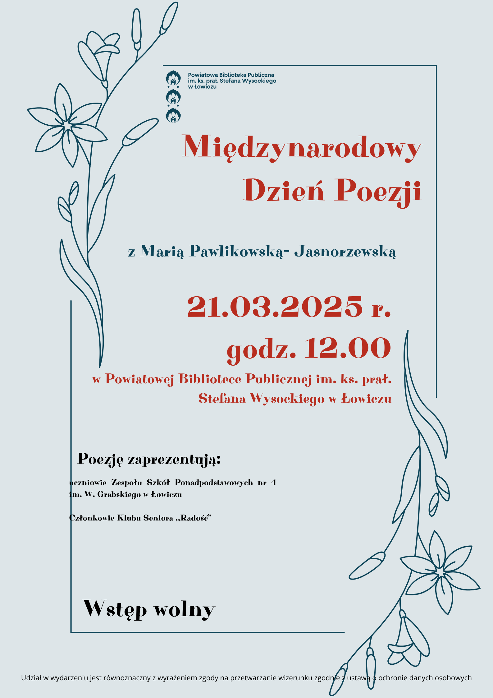 Zapraszamy na spotkanie z okazji Światowego Dnia Poezji