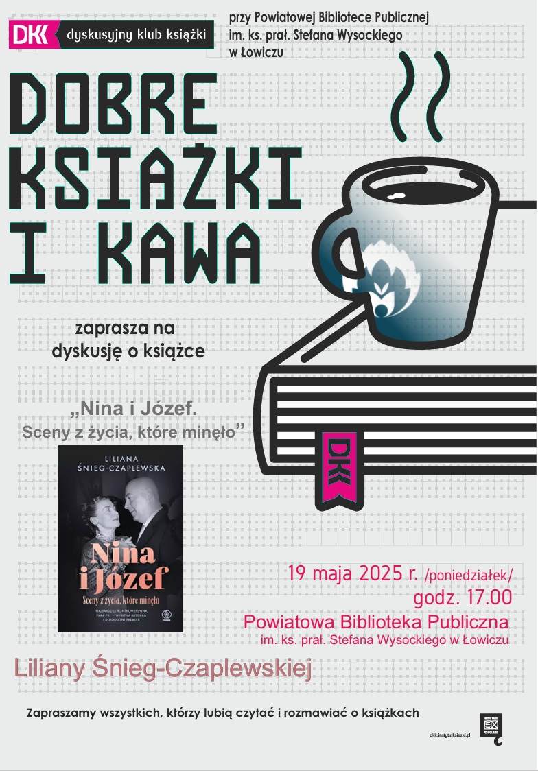 Plakat informujący o spotkaniu Dyskusyjnego Klubu Książki