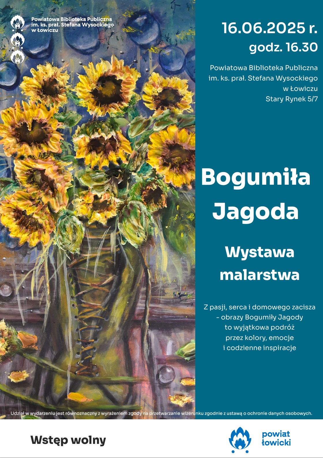 Plakat promujący wystawę malarstwa Bogumiły Jagody