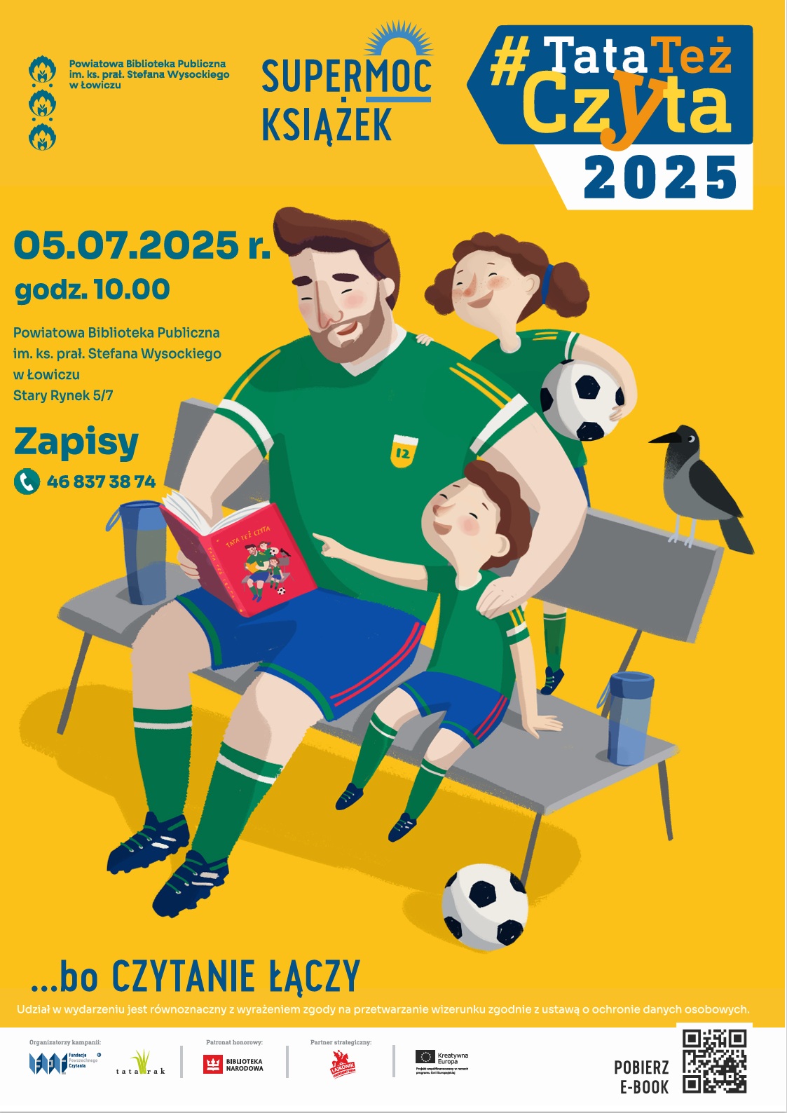 Plakat promujący akcję #TataTeżCzyta
