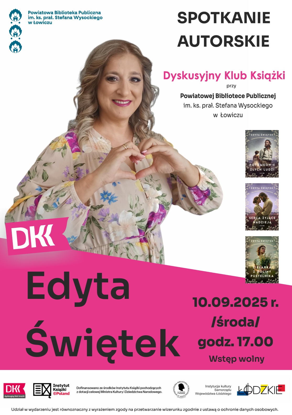 Plakat promujący spotkanie z Edytą Świętek
